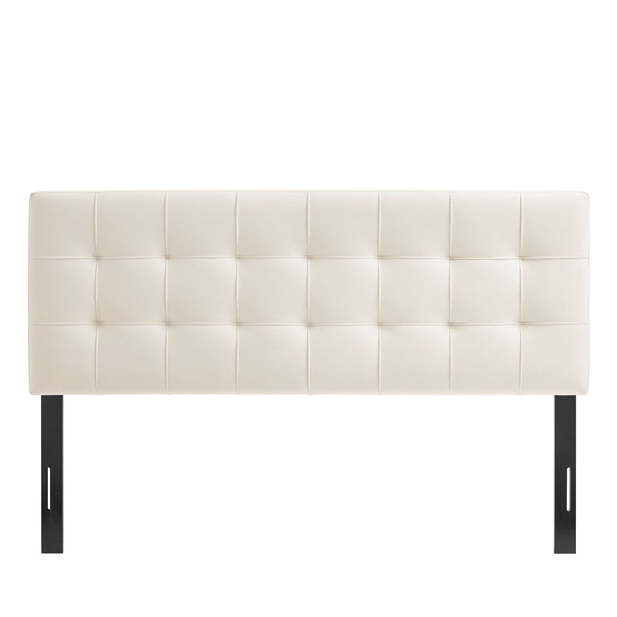 Cleo Stain-Resistant Performance Velvet Queen Size Headboard in Alabaster