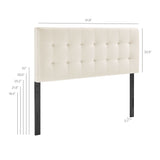 Cleo Stain-Resistant Performance Velvet Queen Size Headboard in Alabaster