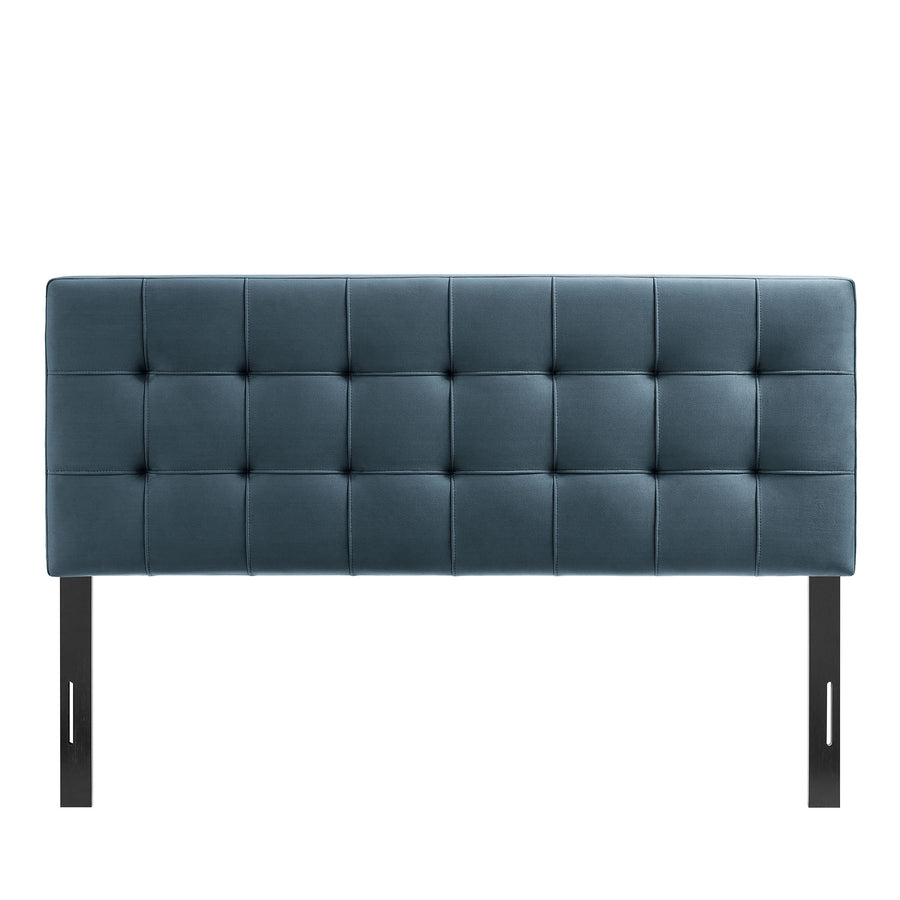 Cleo Stain-Resistant Performance Velvet Queen Size Headboard in Cadet Blue