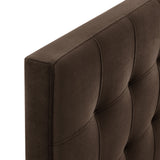 Cleo Stain-Resistant Performance Velvet Queen Size Headboard in Chocolate Brown