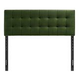 Cleo Stain-Resistant Performance Velvet Queen Size Headboard in Moss Green