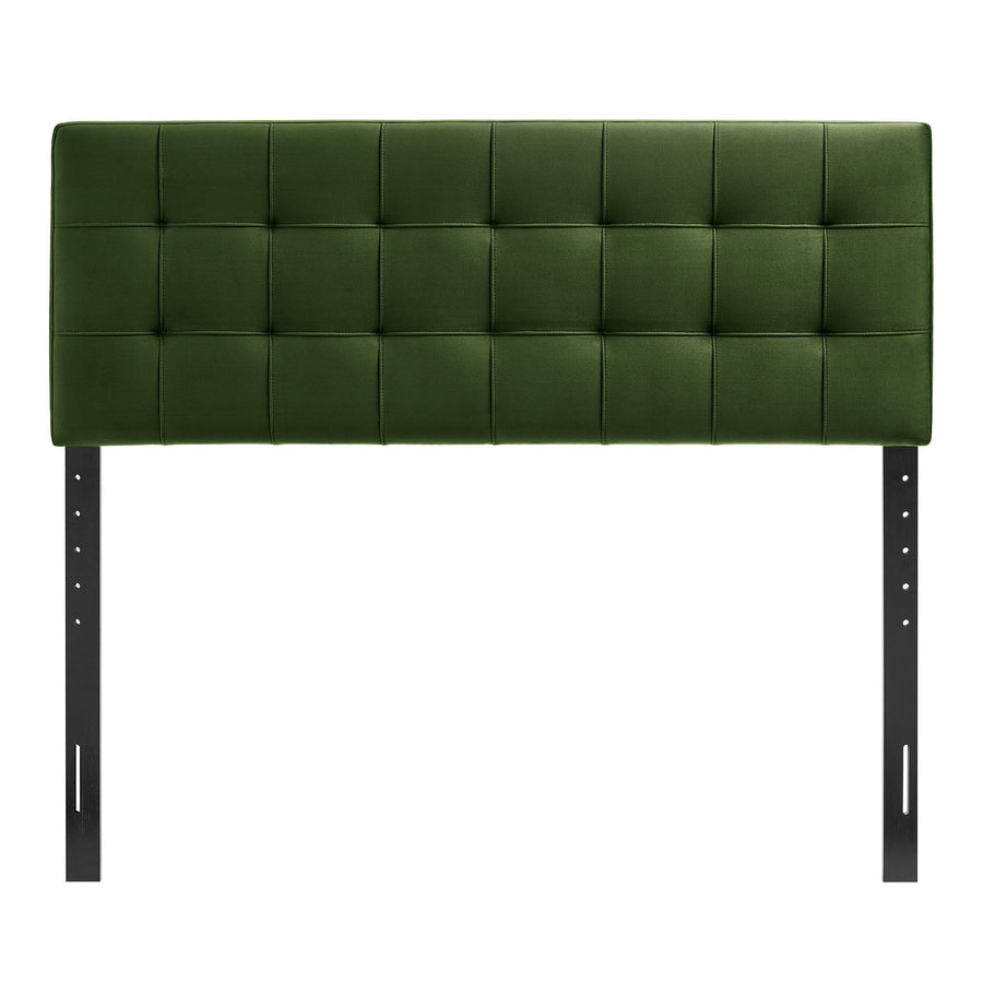 Cleo Stain-Resistant Performance Velvet Queen Size Headboard in Moss Green
