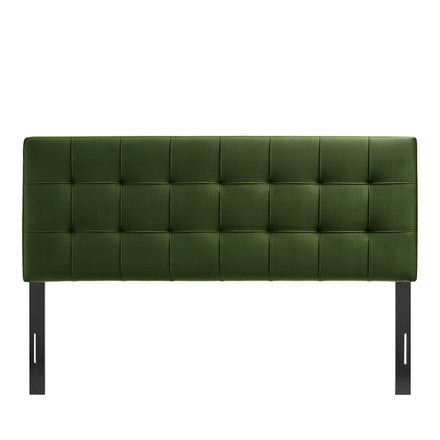 Lily Stain-Resistant Performance Velvet Queen Size Headboard in Moss Green