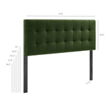 Cleo Stain-Resistant Performance Velvet Queen Size Headboard in Moss Green