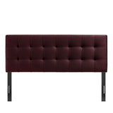 Cleo Stain-Resistant Performance Velvet Queen Size Headboard in Mulberry