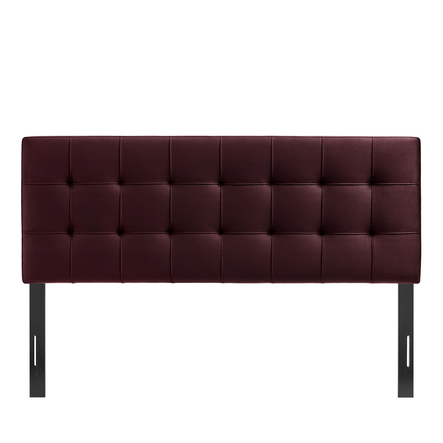 Cleo Stain-Resistant Performance Velvet Queen Size Headboard in Mulberry