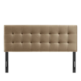 Cleo Stain-Resistant Performance Velvet Queen Size Headboard in Taupe