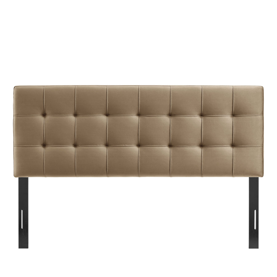 Cleo Stain-Resistant Performance Velvet Queen Size Headboard in Taupe