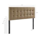 Cleo Stain-Resistant Performance Velvet Queen Size Headboard in Taupe