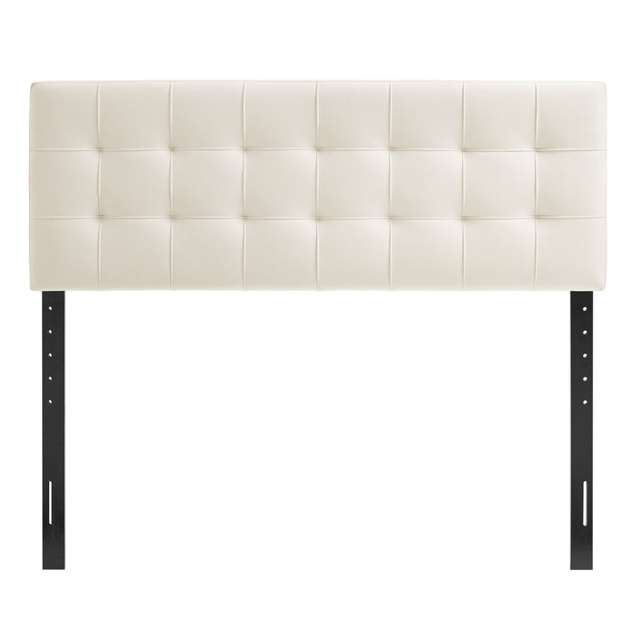 Cleo Stain-Resistant Performance Velvet King Size Headboard in Alabaster