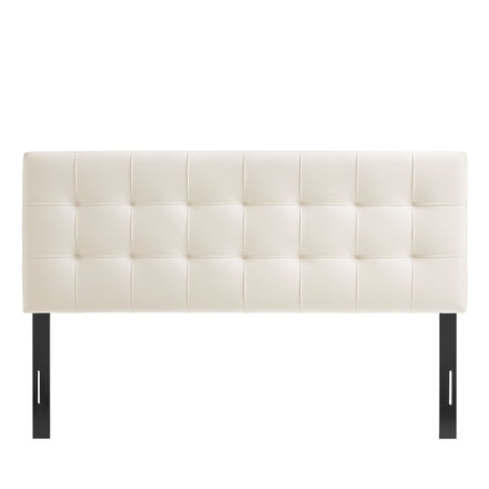 Lily Stain-Resistant Performance Velvet King Size Headboard in Alabaster