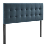 Cleo Stain-Resistant Performance Velvet King Size Headboard in Cadet Blue