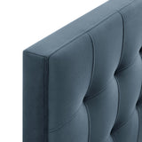 Cleo Stain-Resistant Performance Velvet King Size Headboard in Cadet Blue