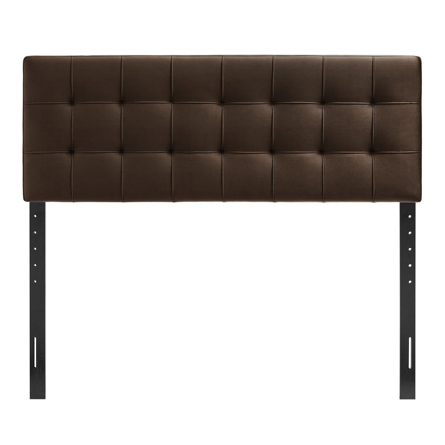 Cleo Stain-Resistant Performance Velvet King Size Headboard in Chocolate Brown