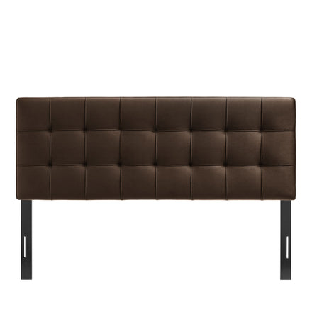 Lily Stain-Resistant Performance Velvet King Size Headboard in Chocolate Brown
