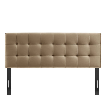 Lily Stain-Resistant Performance Velvet King Size Headboard in Taupe