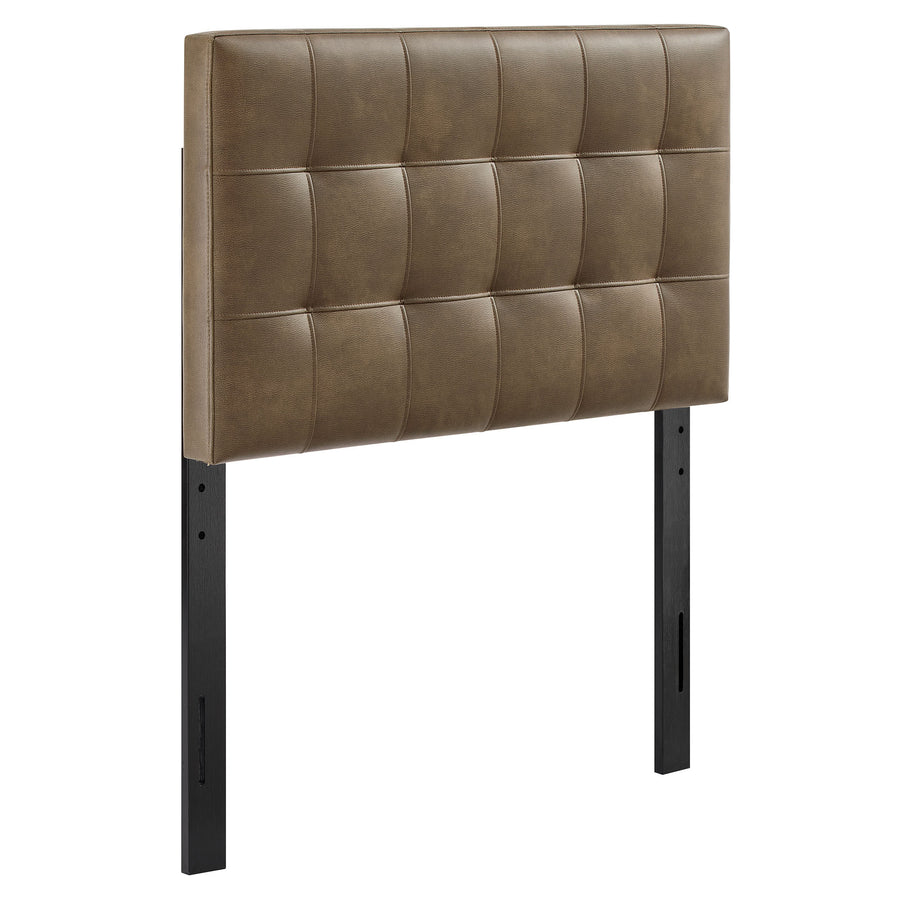 Cleo Vegan Leather Twin Size Headboard in Mushroom