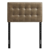 Cleo Vegan Leather Twin Size Headboard in Mushroom