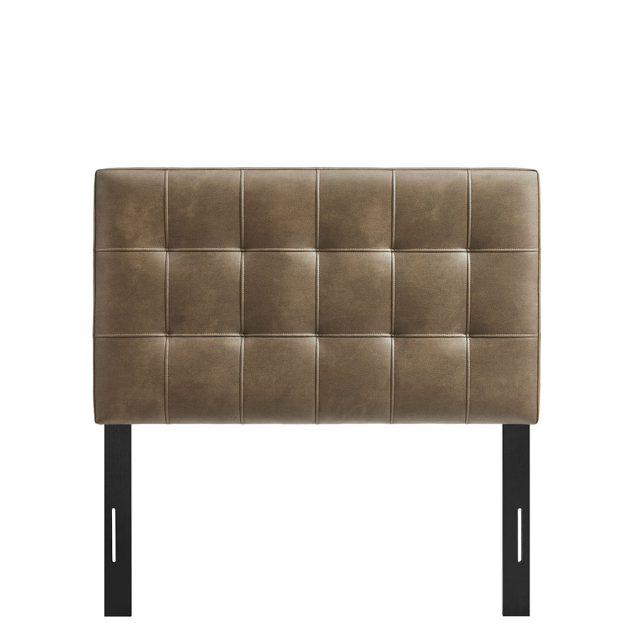 Cleo Vegan Leather Twin Size Headboard in Mushroom