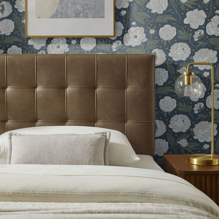 Lily Vegan Leather Twin Size Headboard in Mushroom