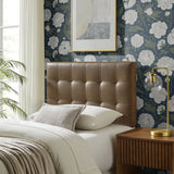 Cleo Vegan Leather Twin Size Headboard in Mushroom