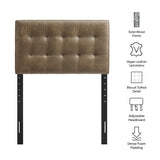 Cleo Vegan Leather Twin Size Headboard in Mushroom
