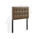 Cleo Vegan Leather Twin Size Headboard in Mushroom