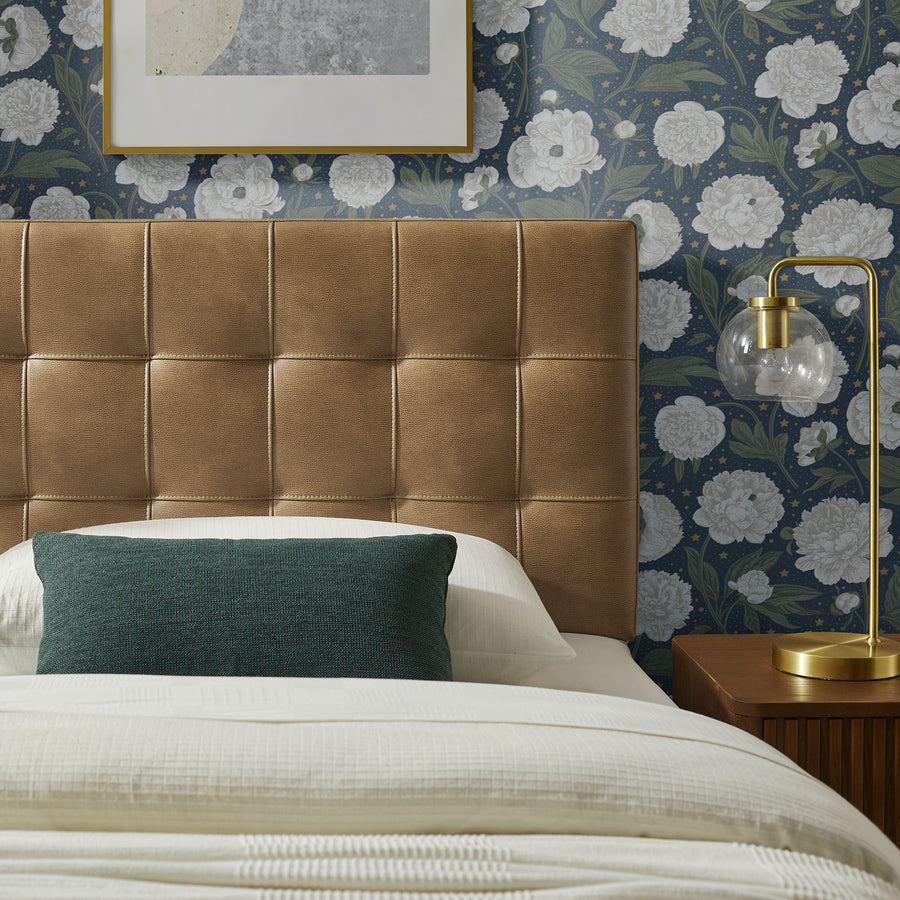 Cleo Vegan Leather Twin Size Headboard in Toast