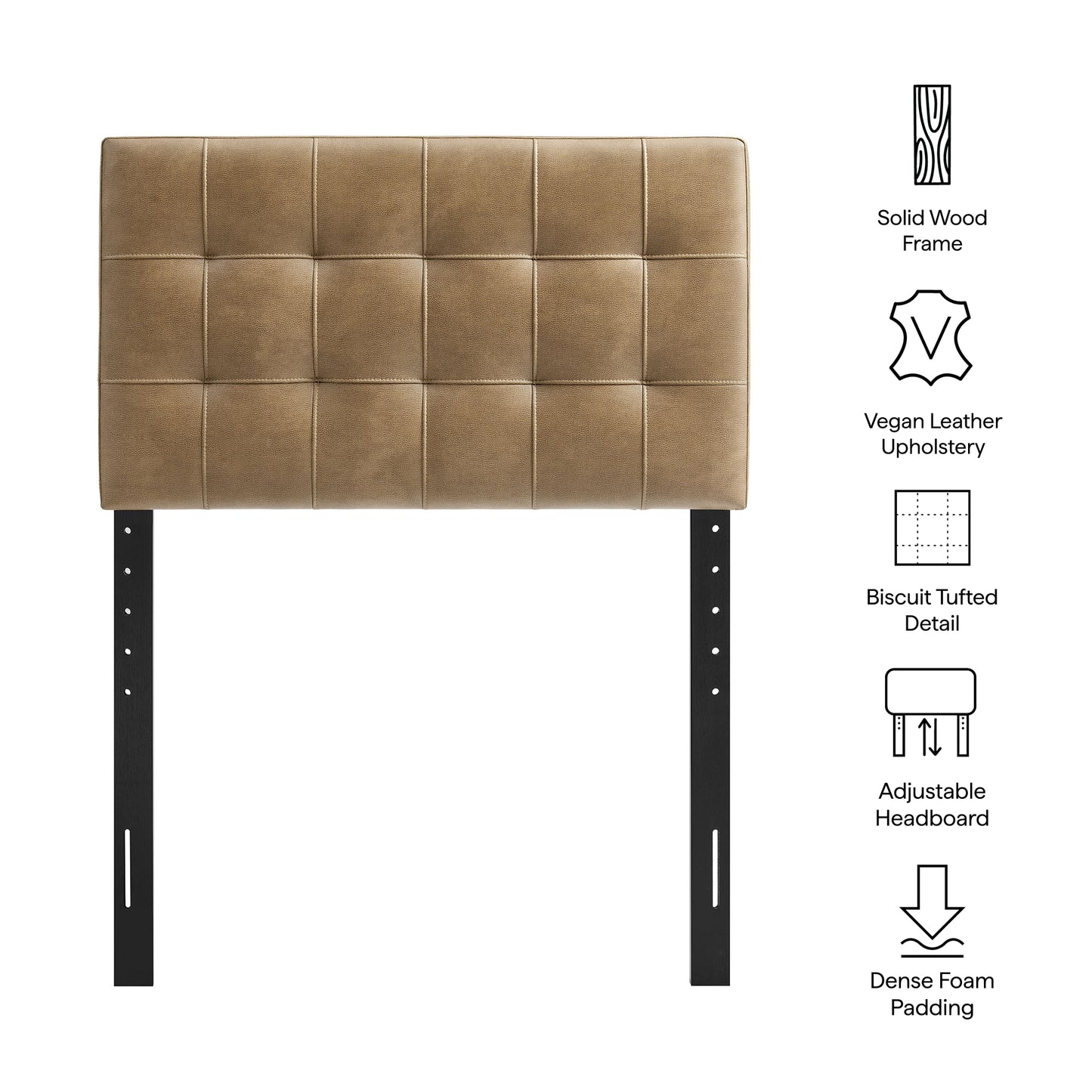 Lily Vegan Leather Twin Size Headboard by Furniture for America