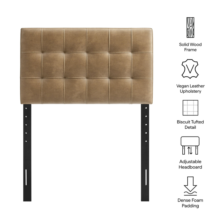 Cleo Vegan Leather Twin Size Headboard in Toast