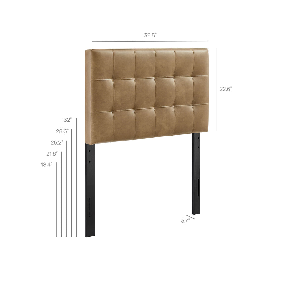 Cleo Vegan Leather Twin Size Headboard in Toast