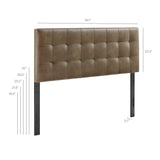 Cleo Vegan Leather Full Size Headboard in Mushroom