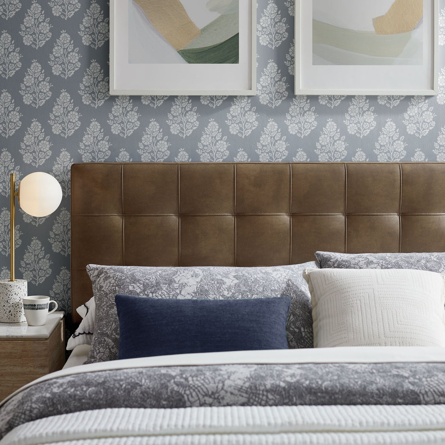 Lily Vegan Leather Queen Size Headboard by Furniture for America