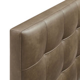 Cleo Vegan Leather King Size Headboard in Mushroom