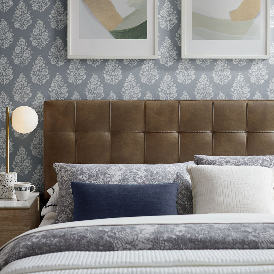 Cleo Vegan Leather King Size Headboard in Mushroom