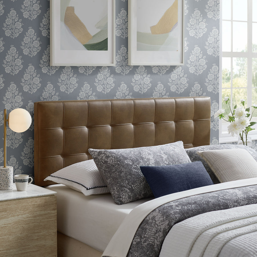 Cleo Vegan Leather King Size Headboard in Mushroom