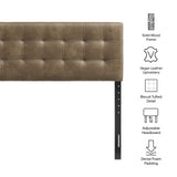 Cleo Vegan Leather King Size Headboard in Mushroom