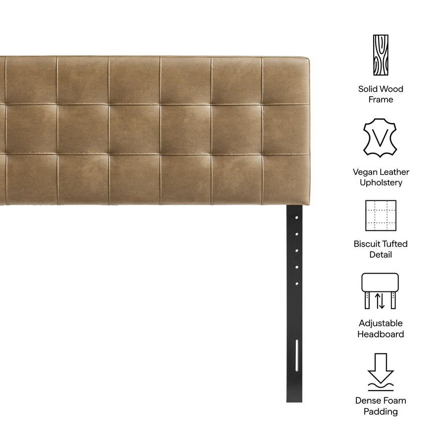 Cleo Vegan Leather King Size Headboard in Toast