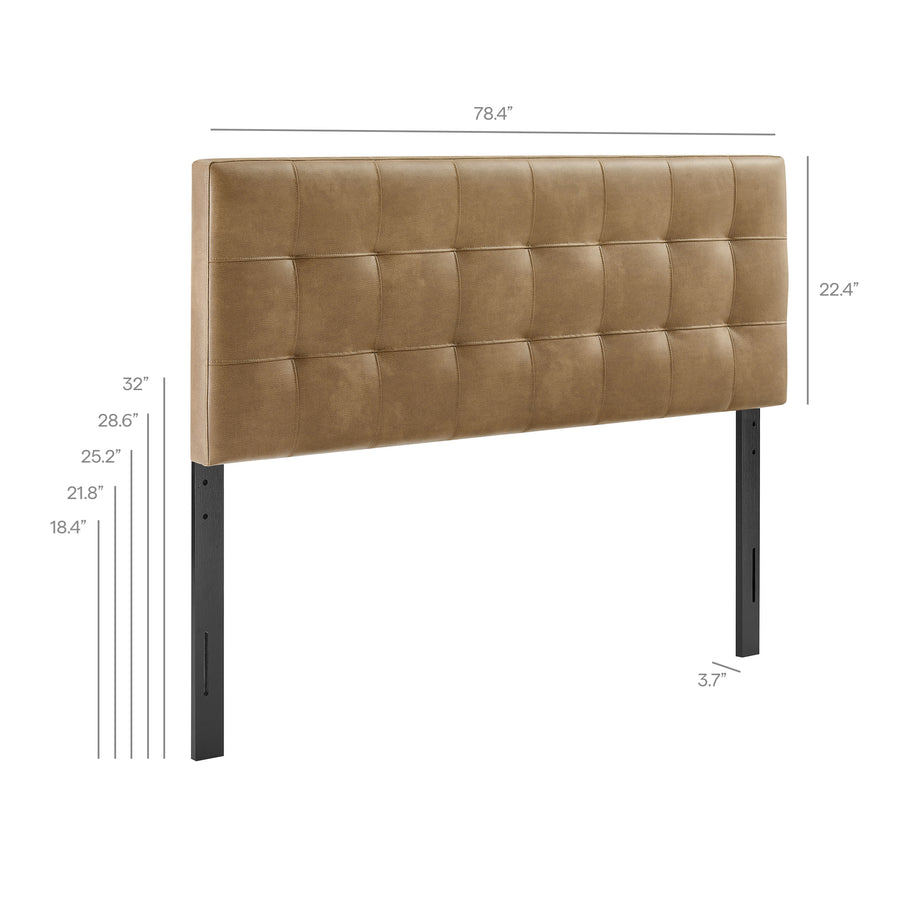 Cleo Vegan Leather King Size Headboard in Toast