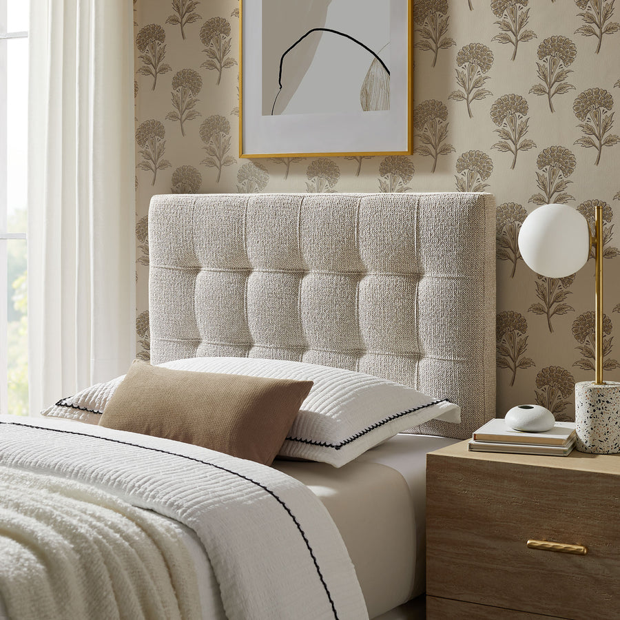 Cleo Upholstered Twin Size Headboard in Dove