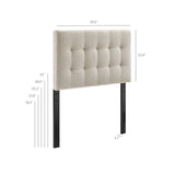 Cleo Upholstered Twin Size Headboard in Dove