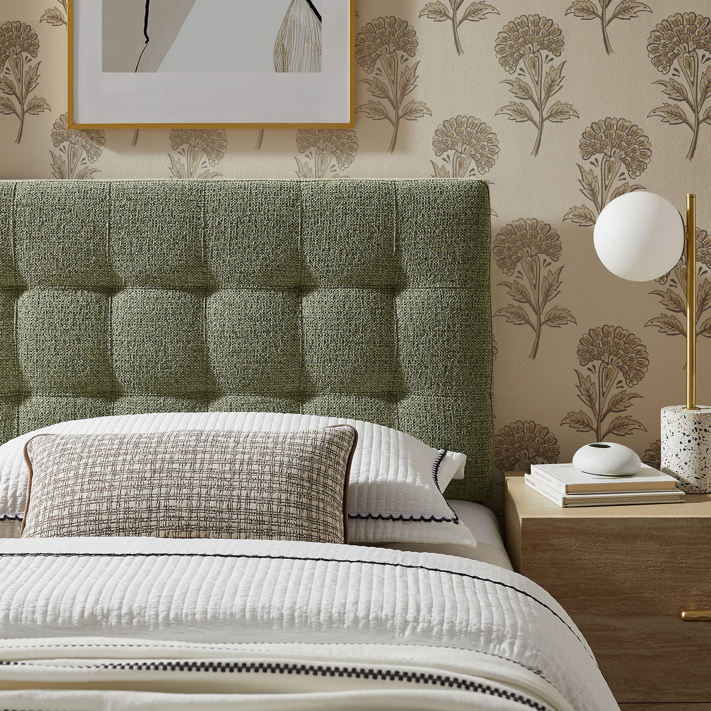Lily Upholstered Twin Size Headboard by Furniture for America