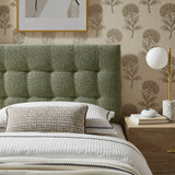 Cleo Upholstered Twin Size Headboard in Leaf