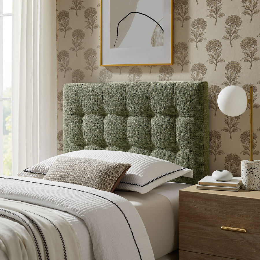 Cleo Upholstered Twin Size Headboard in Leaf
