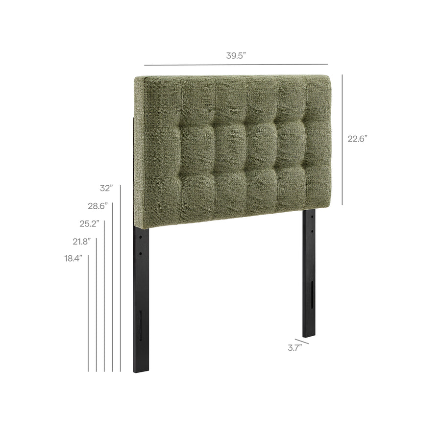 Cleo Upholstered Twin Size Headboard in Leaf
