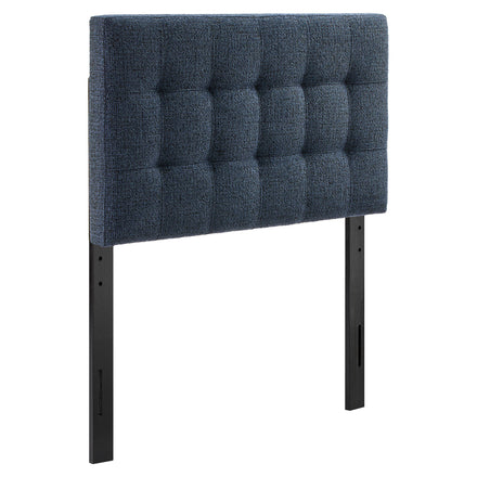 Lily Upholstered Twin Size Headboard in Navy Chenille