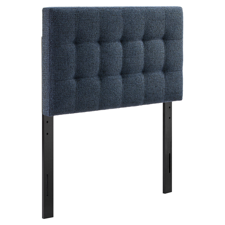 Cleo Upholstered Twin Size Headboard in Navy Chenille