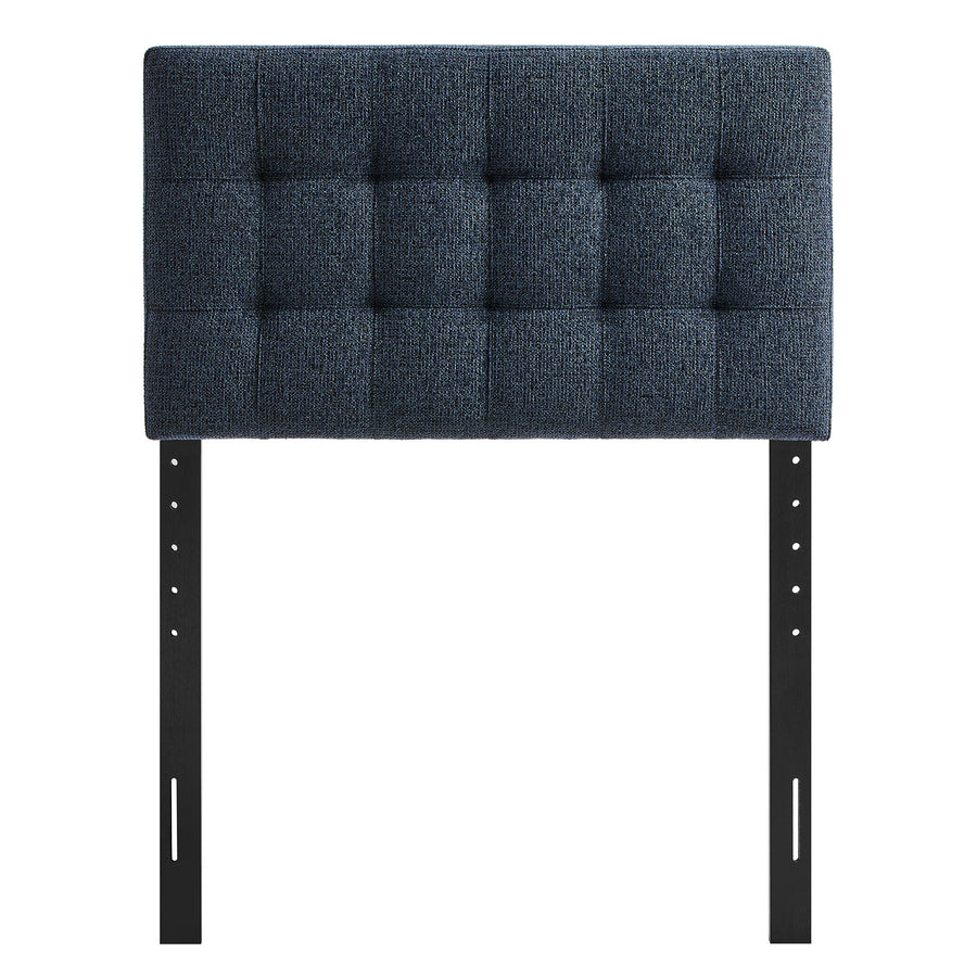 Cleo Upholstered Twin Size Headboard in Navy Chenille