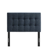 Cleo Upholstered Twin Size Headboard in Navy Chenille