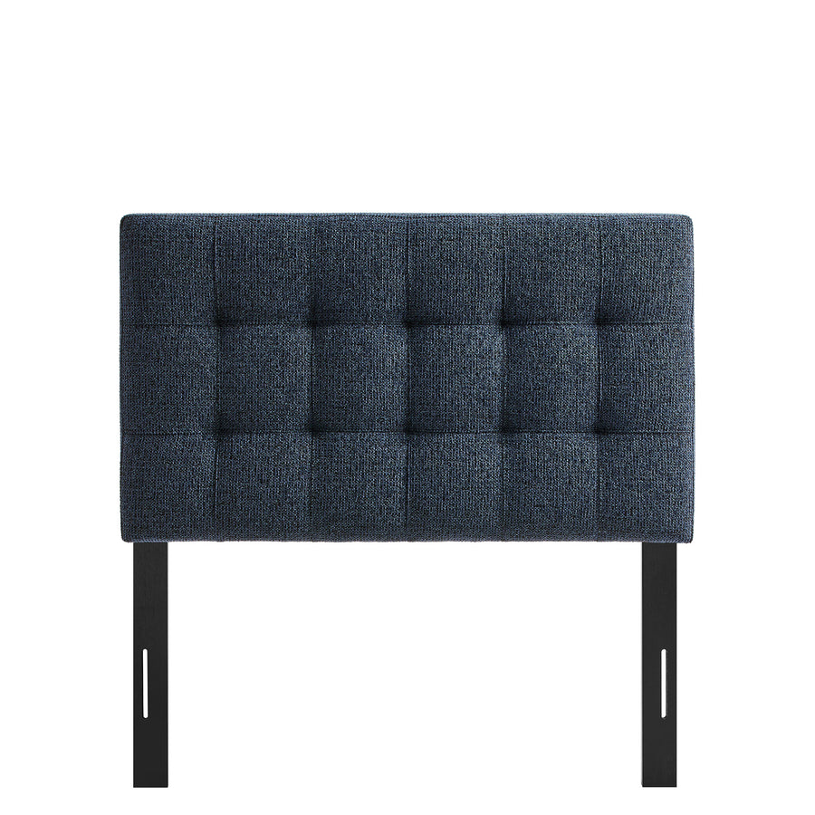Cleo Upholstered Twin Size Headboard in Navy Chenille